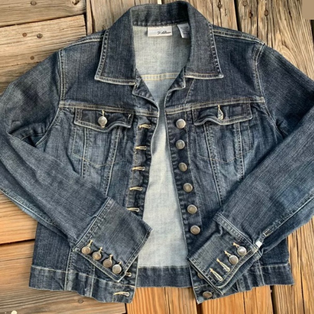Chico’s Platinum Jean Jacket Sz 0